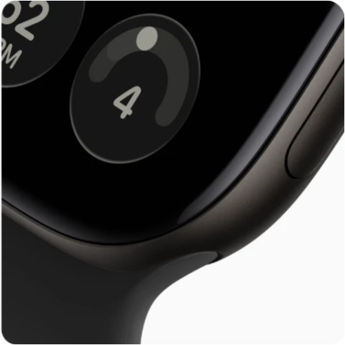 Apple Watch Series 12 46mm Black с ремешком Black Sport Band вид сбоку