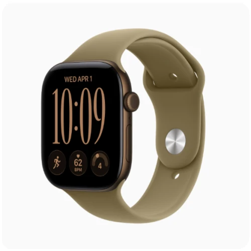 Apple Watch Series 12 GPS 46mm Dark Bronze с ремешком Olive Sport Band