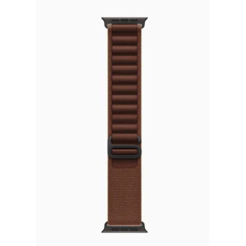Apple Watch Ultra 4 49mm Чёрный титан с Burgundy Alpine Loop вид сбоку