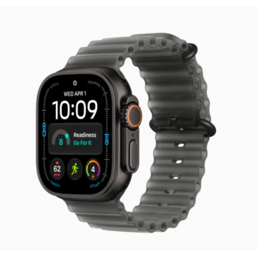 Apple Watch Ultra 4 49mm Чёрный титан с прозрачно-чёрным Ocean Band