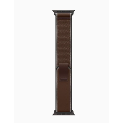 Apple Watch Ultra 4 49mm Чёрный титан с Dark Umber Trail Loop вид сбоку
